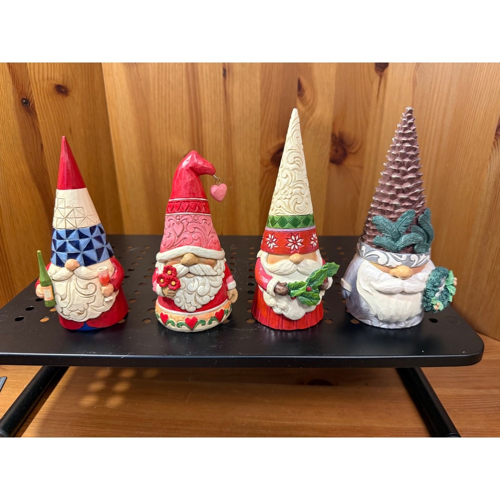 Jim Shore Heartwood Creek Mini Gnome Figurines Lot of‎ 4 Holiday France USA